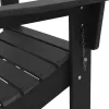  Összecsukható Adirondack székek 2 db Fekete 74.5x80.5x90 cm HDPE