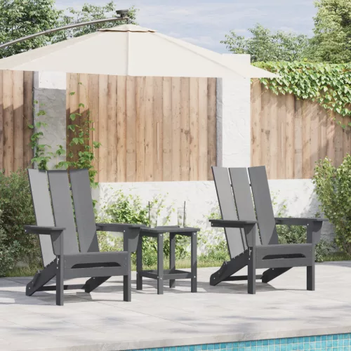  Összecsukható Adirondack szék 2 db Világosszürke 74.5x80.5x90 cm HDPE