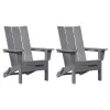 Összecsukható Adirondack szék 2 db Világosszürke 74.5x80.5x90 cm HDPE