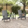  Összecsukható Adirondack szék 2 db Világosszürke 74.5x80.5x90 cm HDPE