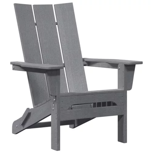  Összecsukható Adirondack szék 2 db Világosszürke 74.5x80.5x90 cm HDPE