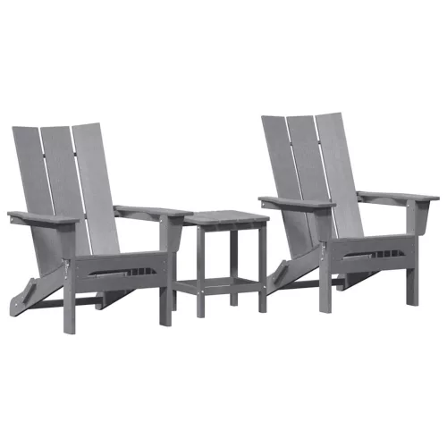  Kerti Szék 3 pcs Világosszürke 80.5 x 74.5 x 92 cm Polietilén