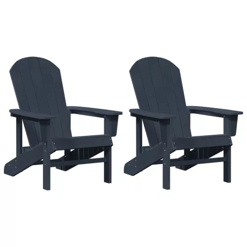  Adirondack székek 2 db Tengerészkék 74x82x90 cm HDPE