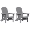  Adirondack székek 2 db Világosszürke 74x82x90 cm HDPE