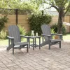  Adirondack székek 2 db Világosszürke 74x82x90 cm HDPE