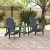  3 Részes Kerti Lounge Készlet Tengerészkék HDPE