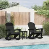  Adirondack hintás székek 2 pcs Fekete 73.5 x 92 x 90 cm HDPE