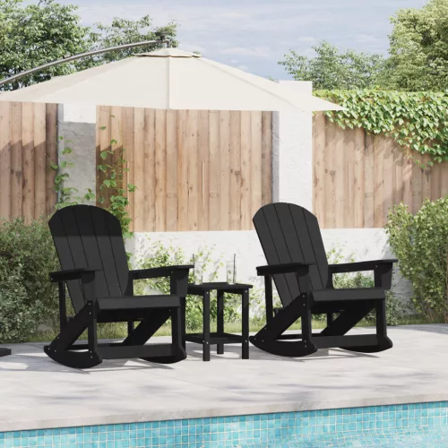  Adirondack hintás székek 2 pcs Fekete 73.5 x 92 x 90 cm HDPE