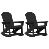  Adirondack hintás székek 2 pcs Fekete 73.5 x 92 x 90 cm HDPE