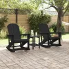  Adirondack hintás székek 2 pcs Fekete 73.5 x 92 x 90 cm HDPE