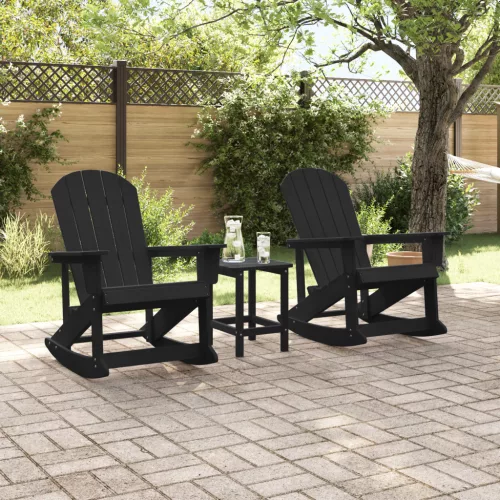  Adirondack hintás székek 2 pcs Fekete 73.5 x 92 x 90 cm HDPE