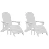  Adirondack Székek Lábpihentővel 2 db Fehér HDPE