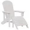  Adirondack Székek Lábpihentővel 2 db Fehér HDPE