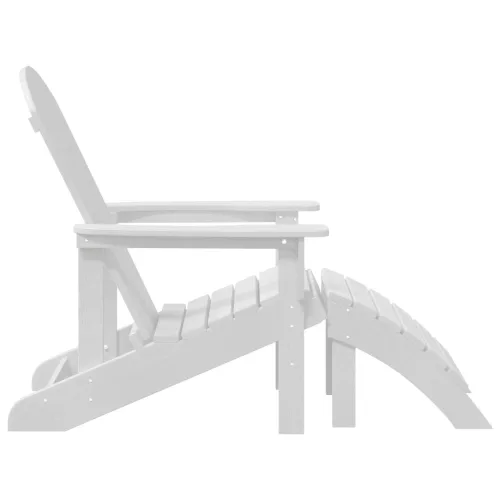  Adirondack Székek Lábpihentővel 2 db Fehér HDPE