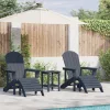  Adirondack szék lábtartókkal 2 db Tengerészkék HDPE