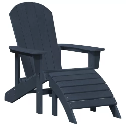 Adirondack szék lábtartókkal 2 db Tengerészkék HDPE