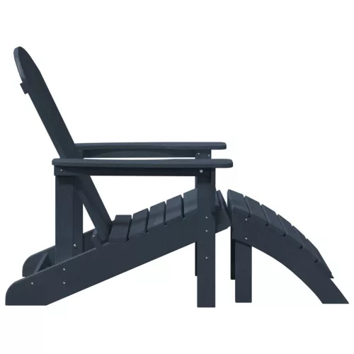  Adirondack szék lábtartókkal 2 db Tengerészkék HDPE