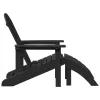  Adirondack szék lábtartókkal 2 db Fekete HDPE