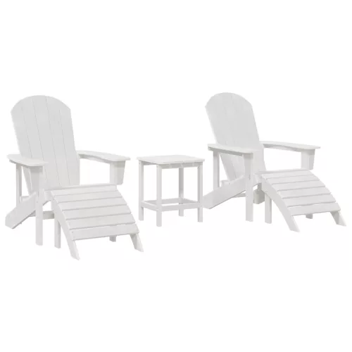  3 Részes Kerti Pihenőszett Fehér HDPE