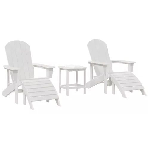  3 Részes Kerti Pihenőszett Fehér HDPE