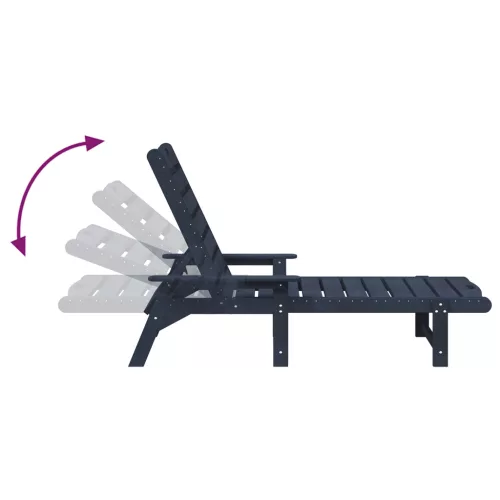  Nyugágy 2 db Tengerészkék 162x53x98.5 cm HDPE