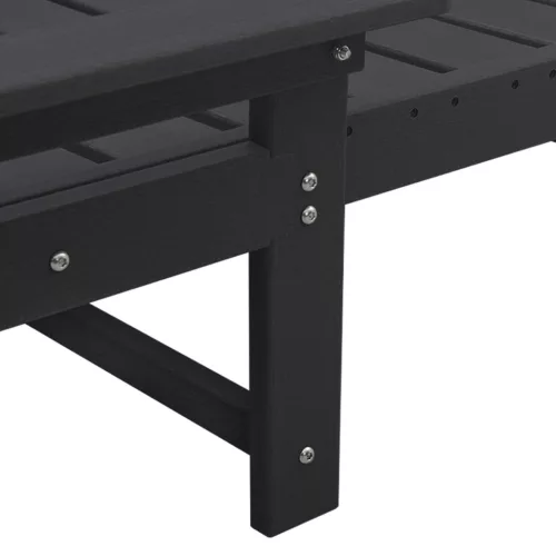  Napozóágy 2 db Fekete 162x53x98,5 cm HDPE