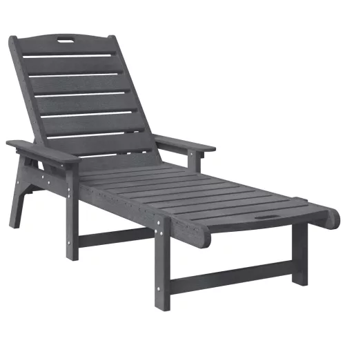  Napozóágy 2 db Világosszürke 162x53x98.5 cm HDPE