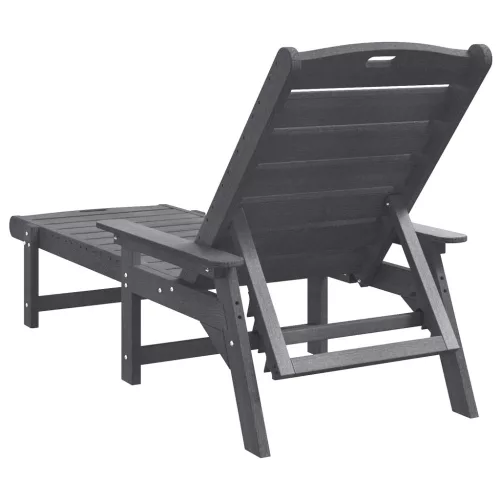  Napozóágy 2 db Világosszürke 162x53x98.5 cm HDPE