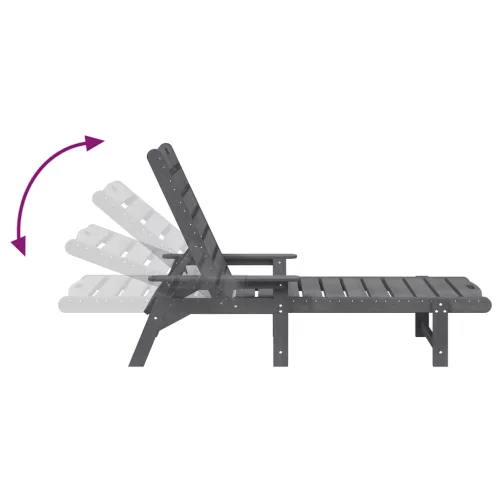  Napozóágy 2 db Világosszürke 162x53x98.5 cm HDPE