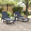  3 darabos kerti lounge szett tengerészkék HDPE