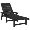  3 darabos kerti lounge szett - Fekete HDPE