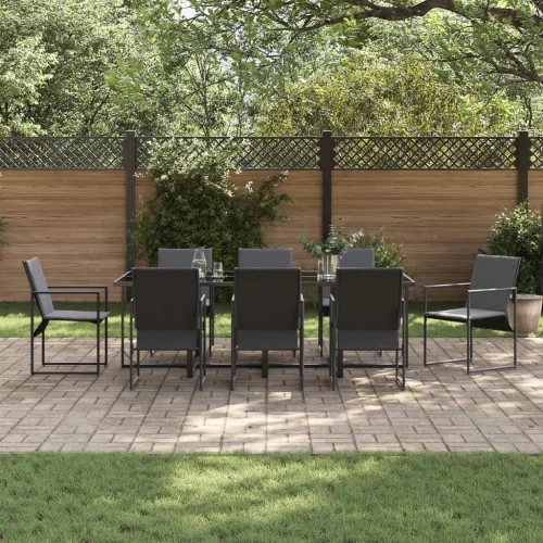  12 részes kert étkező szett párnákkal acélból és textilből