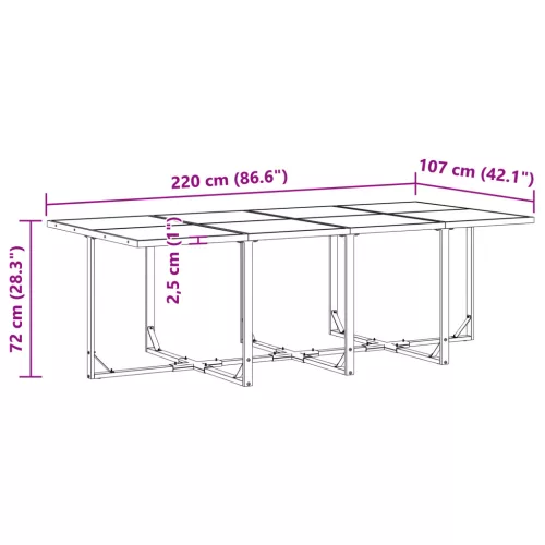  12 részes kert étkező szett párnákkal acélból és textilből