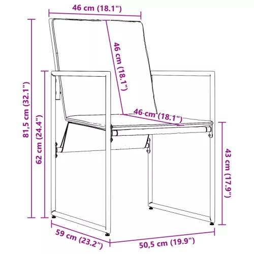  12 részes kert étkező szett párnákkal acélból és textilből