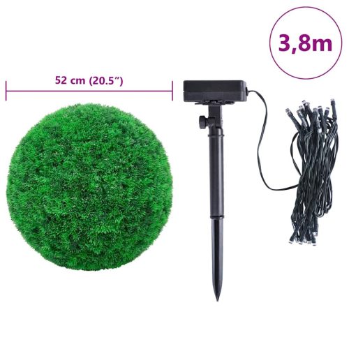  2 db zöld mesterséges boxwood gömbök LED fényekkel 52 cm