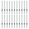  Kerítésoszlop 22 pcs Zöld 100 cm Acél