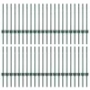  Kerítésoszlop 44 pcs Zöld 100 cm Acél