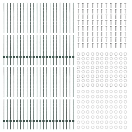  44 db U-Channel Zöld Acél Kerítésoszlop