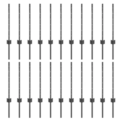  Kerítésoszlop 22 pcs Szürke 100 cm Acél