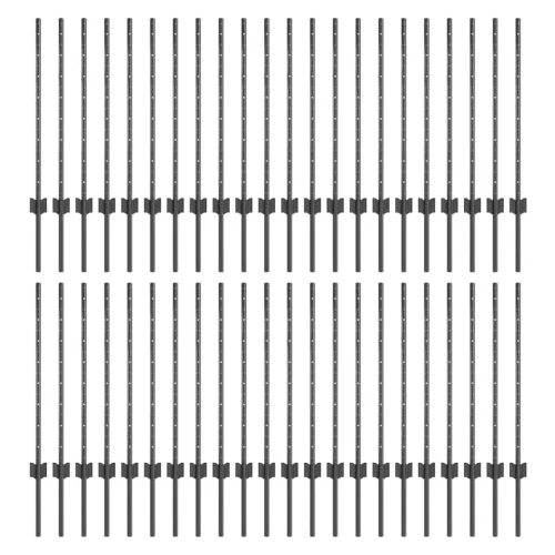  Kerítésoszlop 44 pcs Szürke 120 cm Acél