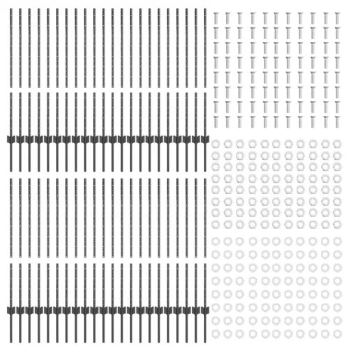  Kerítésoszlopok 88 db U-csatorna Szürke 140 cm Acél
