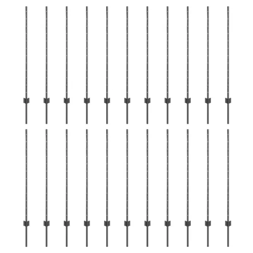 Kerítésoszlopok 44 db U-csatorna Szürke 160 cm Acél
