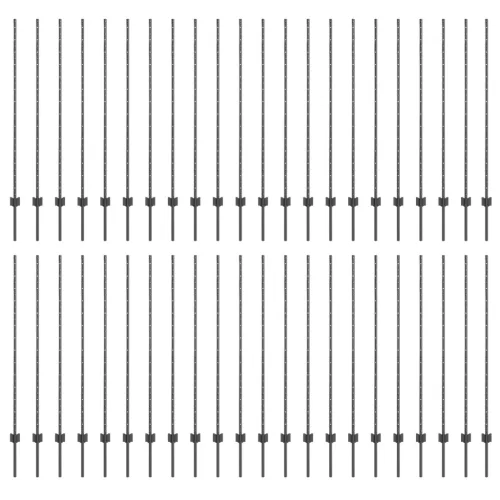  Kerítésoszlopok 88 db U-csatorna Szürke 180 cm Acél