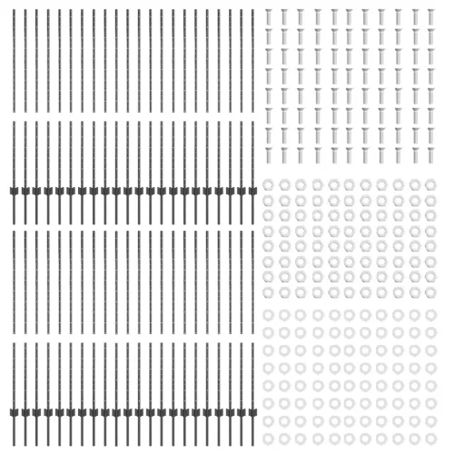  Kerítésoszlopok 88 db U-csatorna Szürke 180 cm Acél