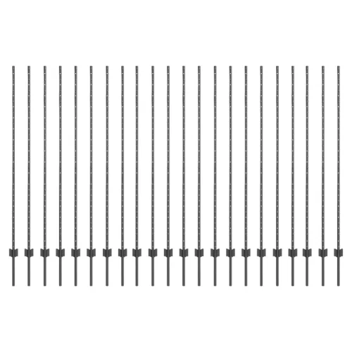  Kerítésoszlopok 44 db U-Channel Szürke 200 cm Acél