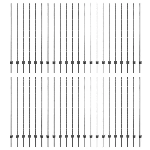  Kerítésoszlopok 88 db U-csatorna Szürke 200 cm Acél