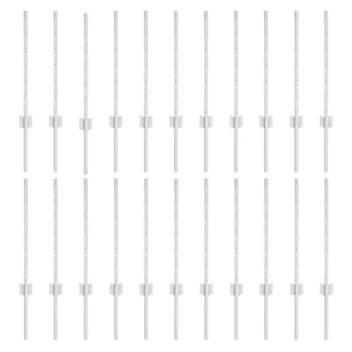  Kerítésoszlopok 22 db U-Channel Ezüst 100 cm Acél