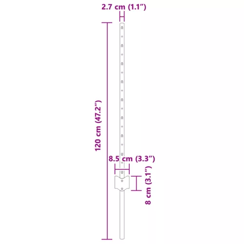  Kerítésoszlopok 44 db U-csatorna Ezüst 120 cm Acél