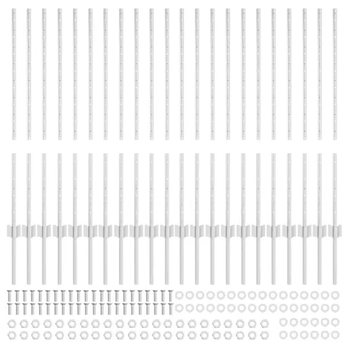 Kerítéstartók 44 db U-Channel Ezüst 140 cm Acél
