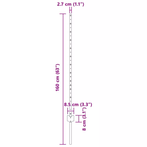  Kerítésoszlopok 88 db U-csatorna Ezüst 160 cm Acél